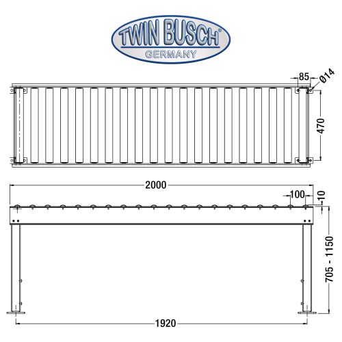 Rollentisch TWX-400-A10 (optimiert und passend für den Reifenabdrücker TWX-400)