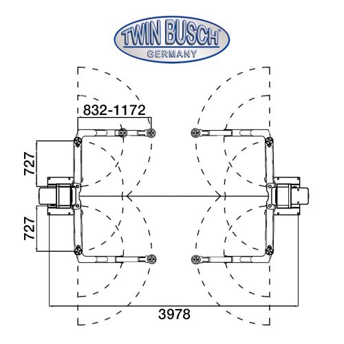 Ponte sollevatore a 2 colonne 5.0 t - Transito accessibile - HEAVY LINE - GREY-Line